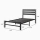 preview thumbnail 9 of 8, Industrial Twin Metal Bed Frame with Wooden Headboard and Ample Storage