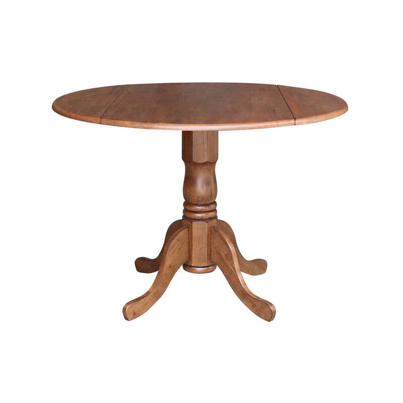 42" Solid Wood Dual Drop Leaf Table with 2 Dining Chairs - 3 Piece Set