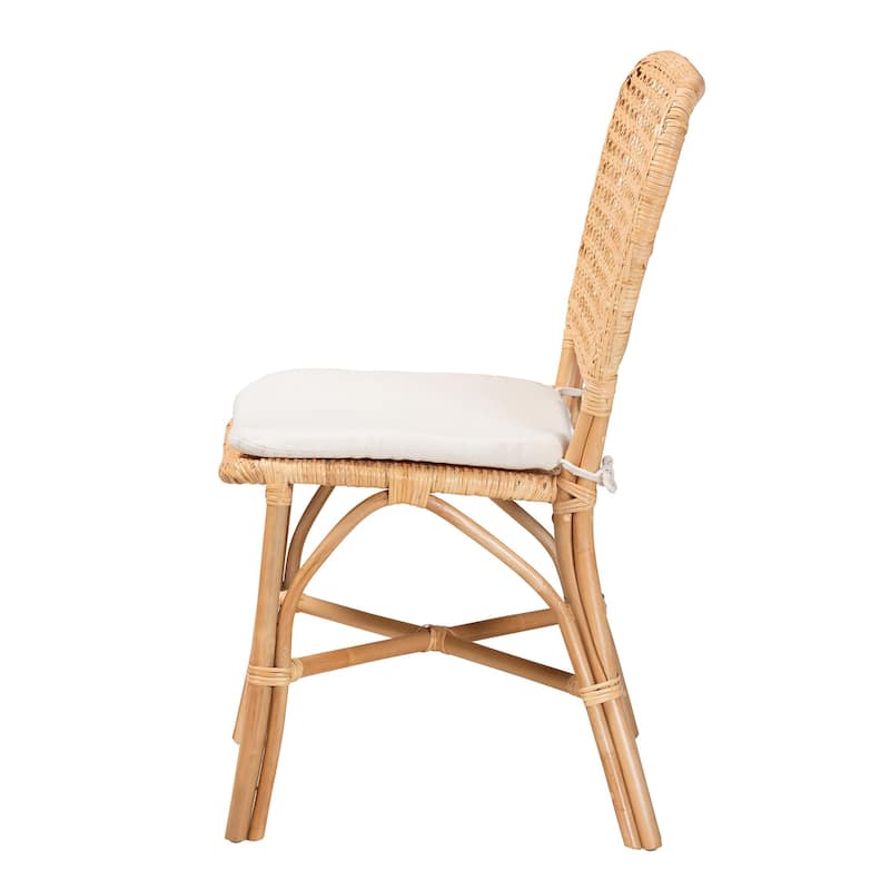 Nadira Bohemian Natural Brown Finished Rattan Dining Chair