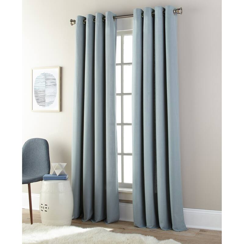 Grand Avenue Vanity Light Filtering Grommet Curtain panel - 84 Inches - Mineral