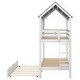 preview thumbnail 8 of 12, Kid Friendly Twin Size House Bunk Bed with Trundle, Roof & Windows