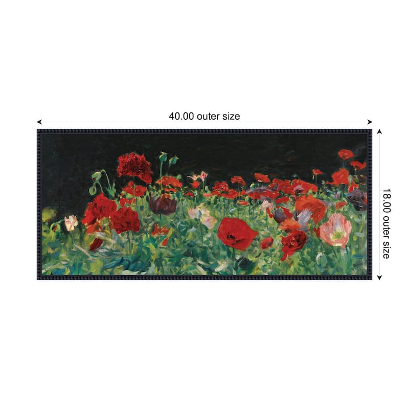Kate and Laurel Poppies 1886 John Singer Sargent PANEL by Nostalgia Prints Framed Canvas Wall Art Print