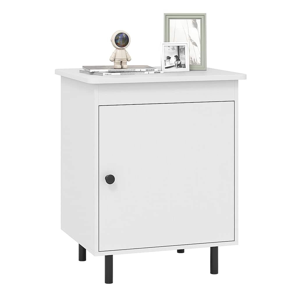 Gymax Nightstand Mid Century Modern End Table w/Door Heavy-Duty Metal
