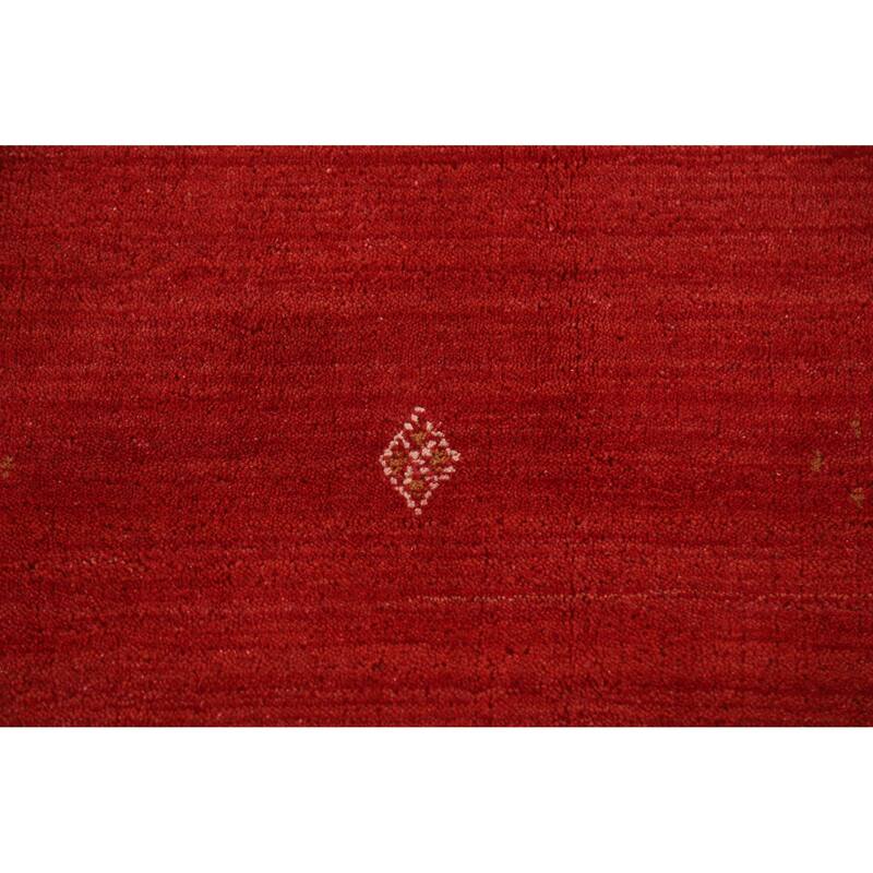 Hand Knotted Oriental 100% Wool Carpet Tribal Tribal Red Gabbeh Area Rug - 9' 7'' X 6' 7''