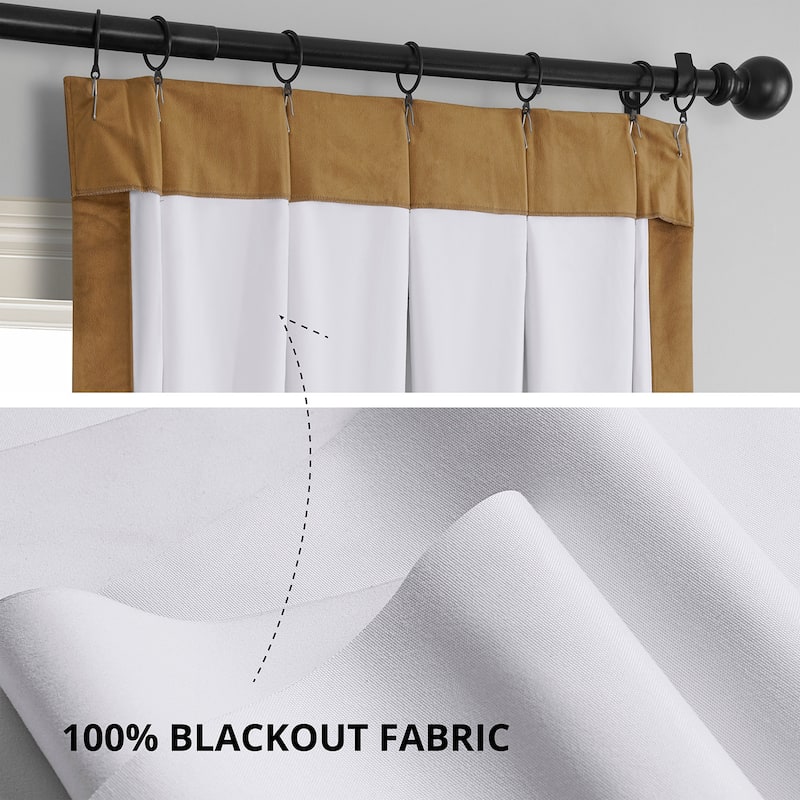 Exclusive Fabrics Signature Pleated Blackout Velvet Curtain (1 Panel)