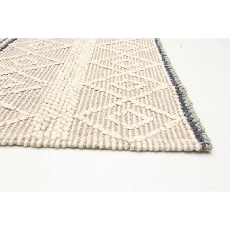 ECARPETGALLERY Braid weave Sienna Grey Wool Rug - 4'11 x 8'2