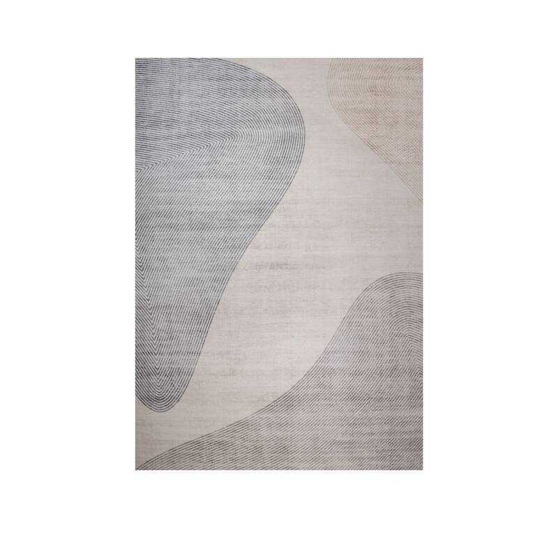 Qozo Distressed Abstract Modern Stain Resistant Area Rug By HomeRoots - 5' X 8'