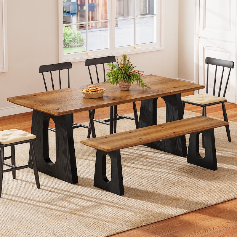 47" Farmhouse Dining Bench - Brown