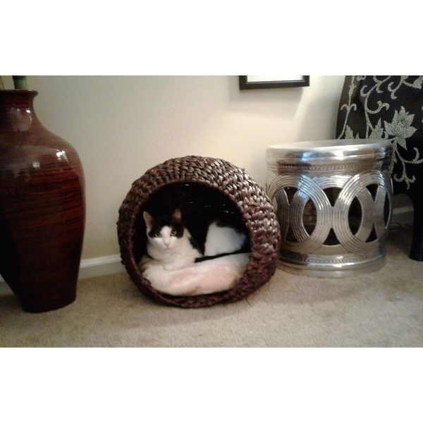 Petpals Cosmo Woven Water Hyacinth Cat House With Pillow Free Petpals Cosmo Woven Water Hyacinth Cat House With Pillow Free Shipping Today 10889191