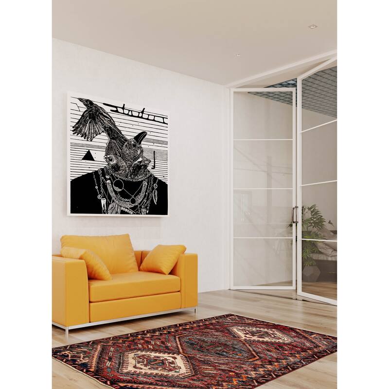 ECARPETGALLERY Hand-knotted Antalya Vintage Red Wool Rug - 3'8 x 5'10