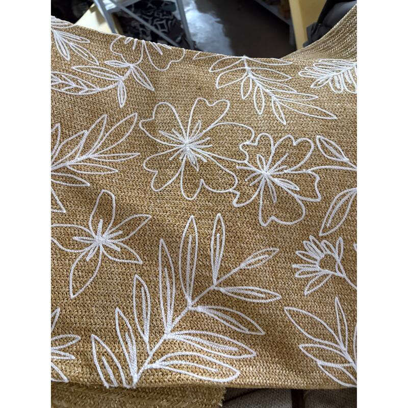 Outdoor/Indoor Throw Pillows, Decorative Throw Pillows With Inserts,Simulated Straw Weaving Square Pillows