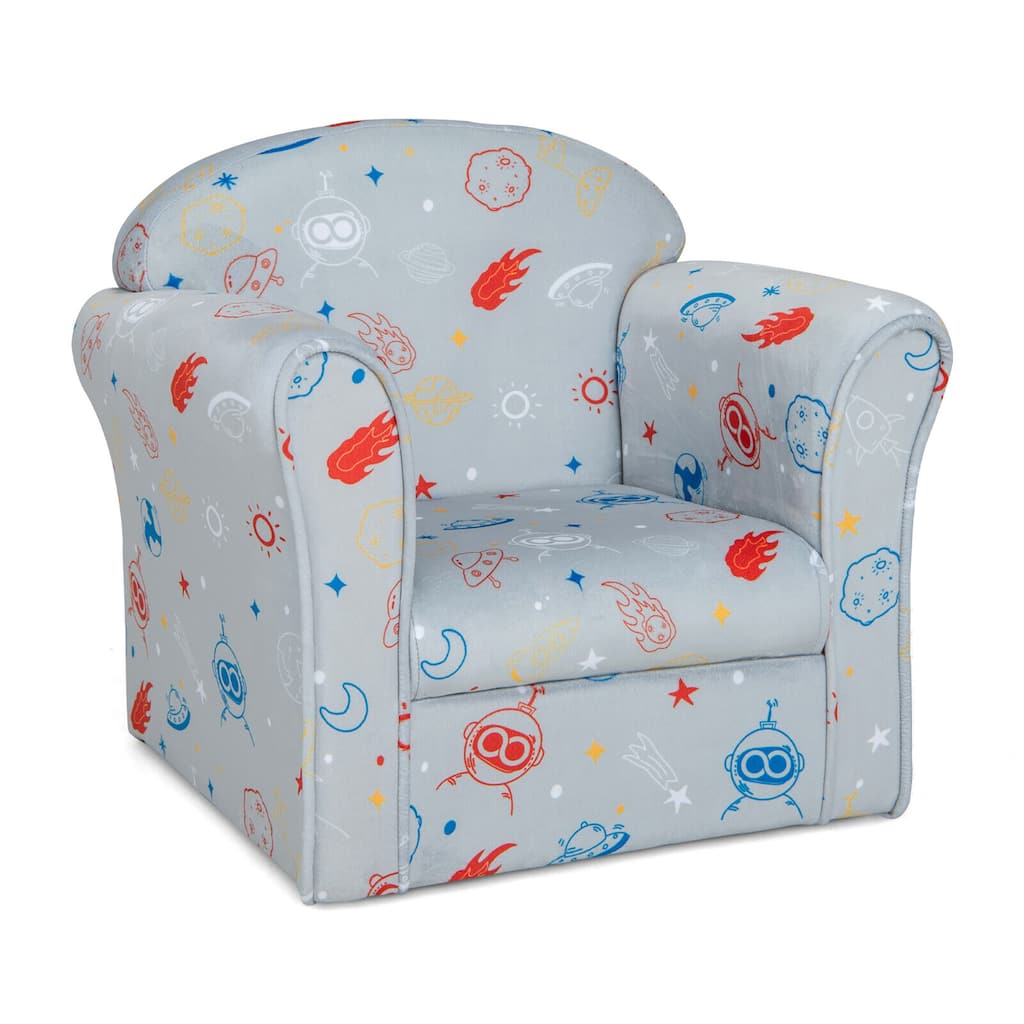 Gymax Kids Sofa Toddler Upholstered Armrest Chair w/Solid Wooden Frame