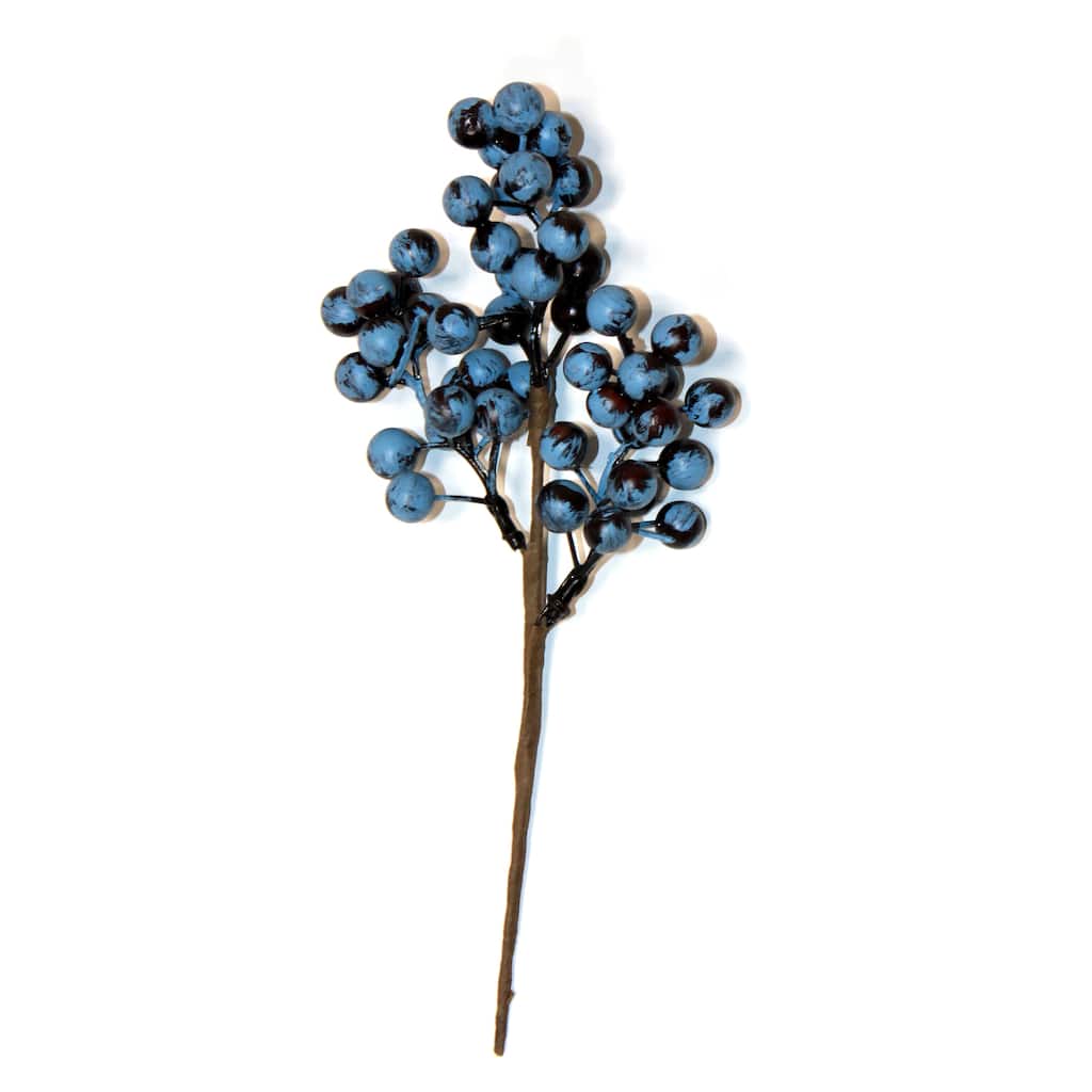 9" Artificial Blueberry Pick, Set of 12 - 9