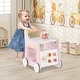preview thumbnail 5 of 5, 2-in-1 Wooden Baby Walker Montessori Activity Center w/ Wheels