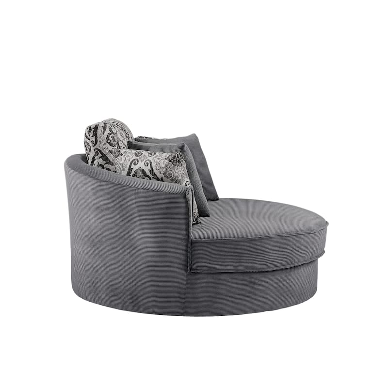 GDFStudio Harrison Swivel Accent Barrel Chair for Relaxed Living