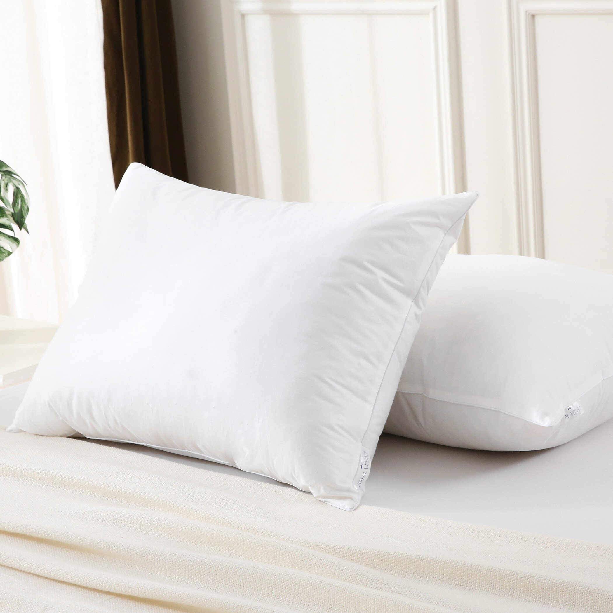 Royal Velvet White Goose Nano Down and Feather Pillow Set of 2