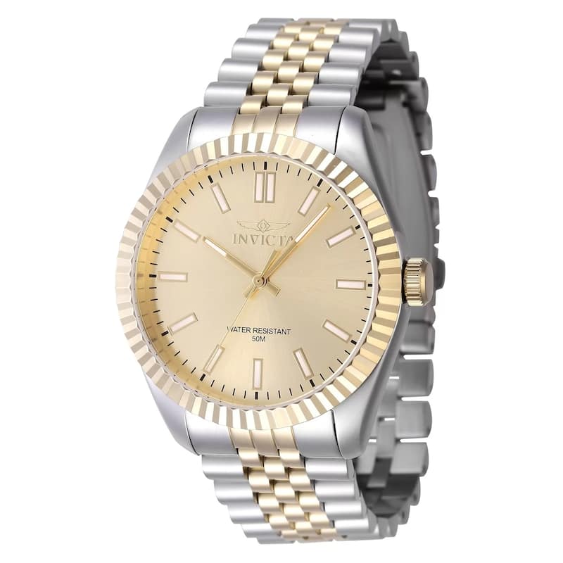 Invicta Men's 47487 Specialty Quartz 3 Hand Gold Dial Watch