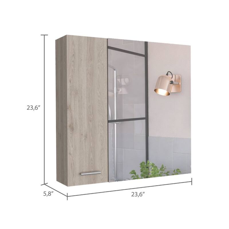 Sines White Medicine Cabinet with Four Internal Shelves and Double Door, 60cm (23.6 inches) Wide, Space-Saving Design