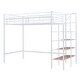 preview thumbnail 5 of 10, White Metal Loft Bed wGrid Storage Guardrail, Storage Ladder - Twin