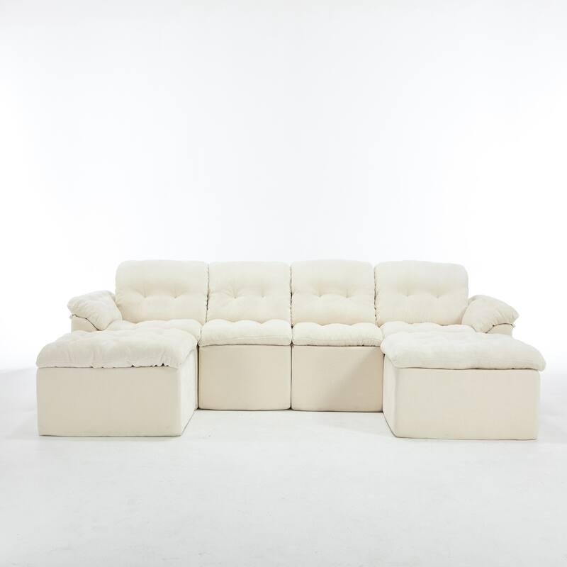 Modular Convertible Cushioned Sleeper Sofa Set