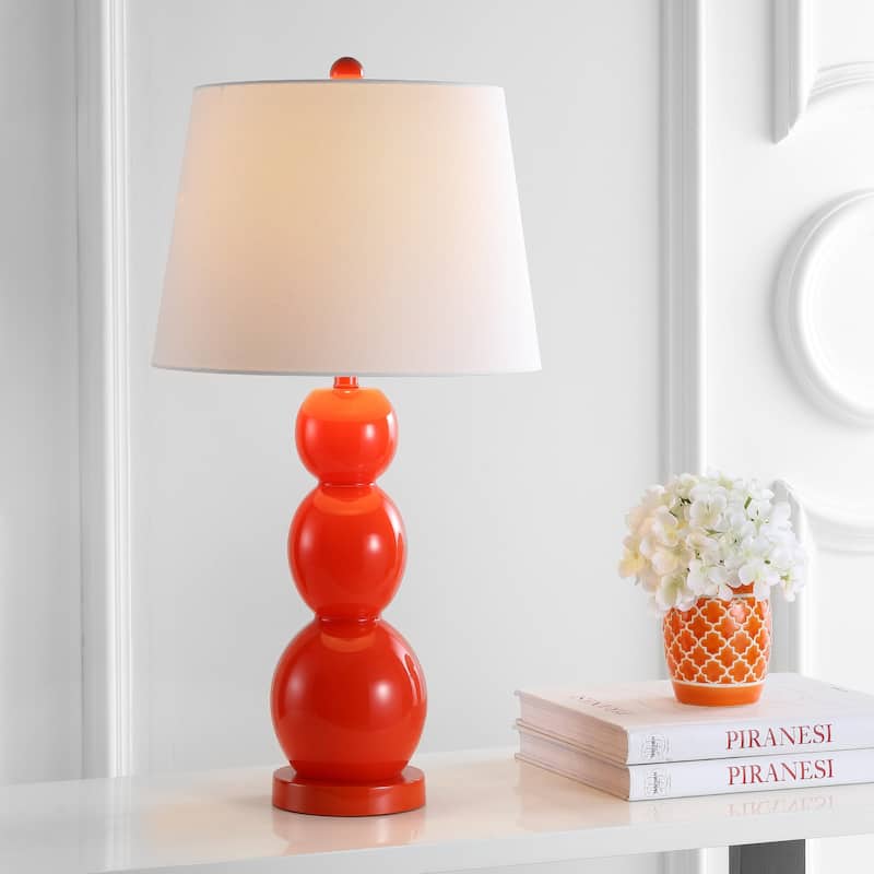 SAFAVIEH Lighting Natasha 28-inch Three Sphere Glass White Table Lamp (Set of 2) - 14"x14"x26.5" - 14Wx14Dx27H