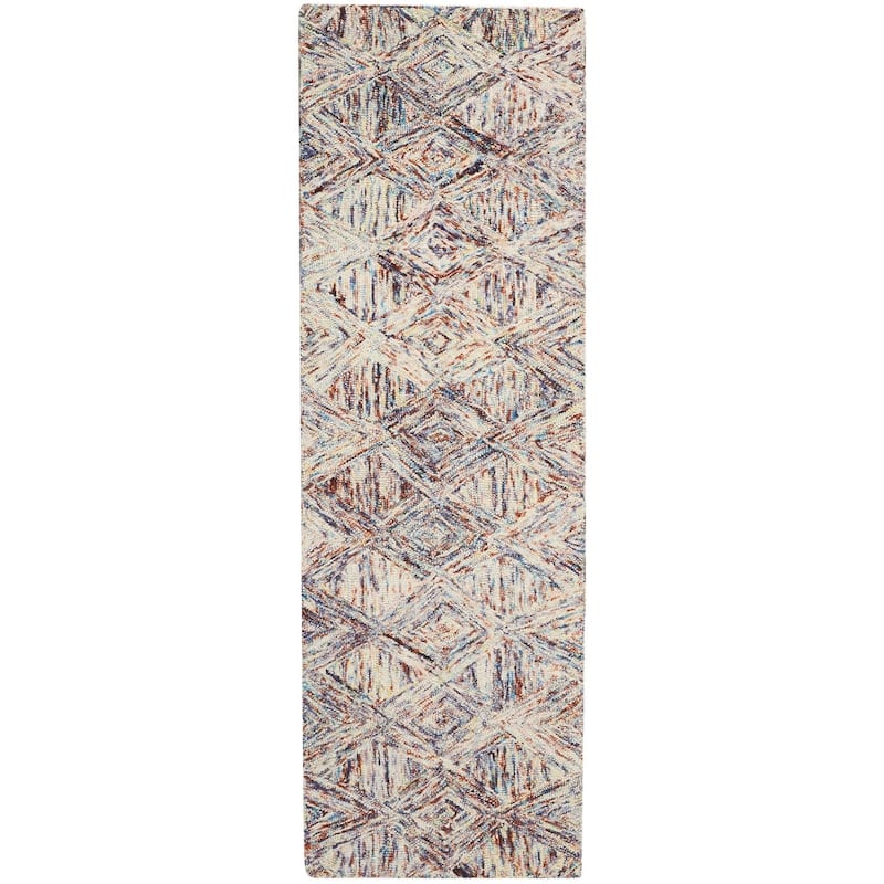 Nourison Linked Geometric Diamond Area Rug.