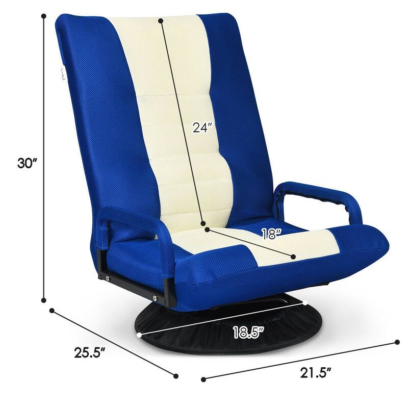 Adjustable Gaming Chair with 6 Back Positions and 360-Degree Swivel