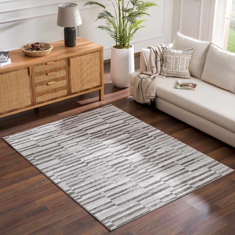Hauteloom Arissa Living Room, Bedroom Area Rug - Gray - 5'3" x 7'