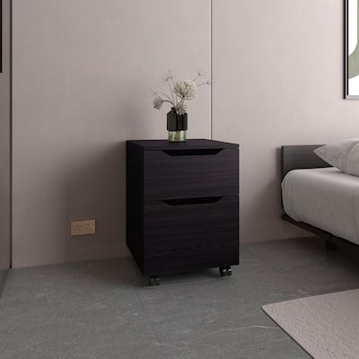 Open Shelves Nightstand with One Door for Efficient Bedroom Storage