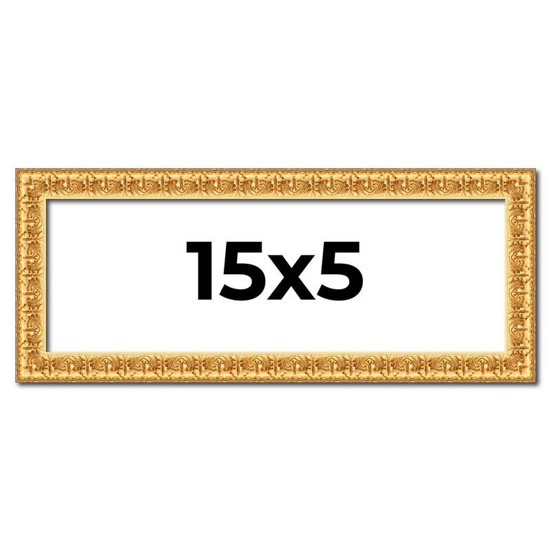 15x5 Frame Gold Real Wood Picture Frame Width 1 inches | Interior