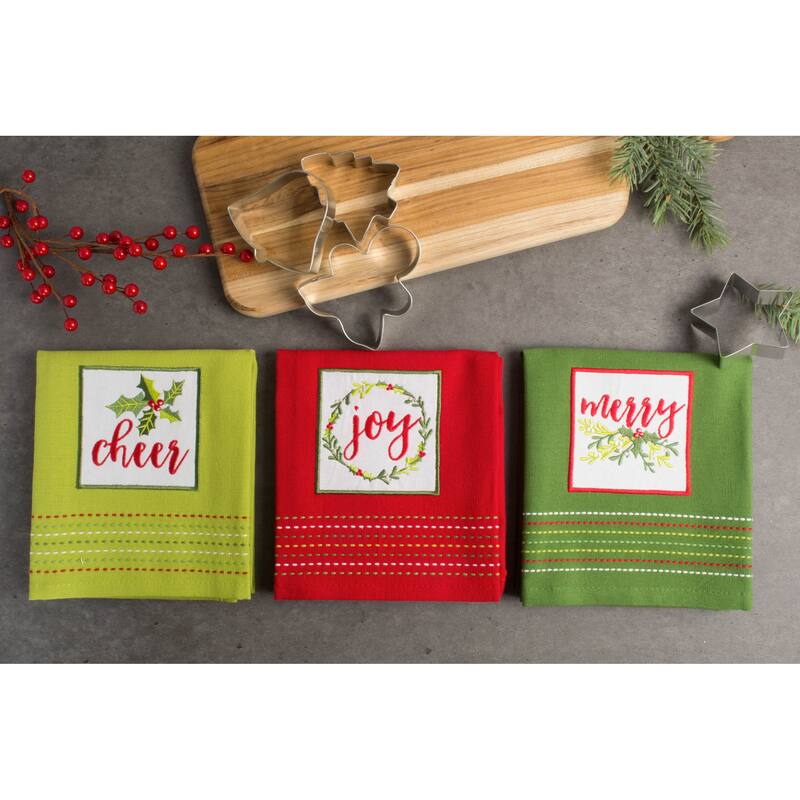 DII Assorted Christmas Printed Dishtowel