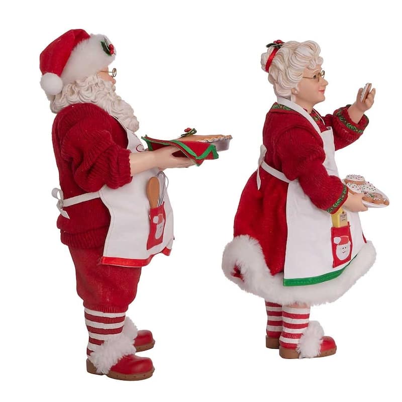 Kurt Adler 10.5-Inch Fabriche Mr. and Mrs. Santa, 2-Piece Set