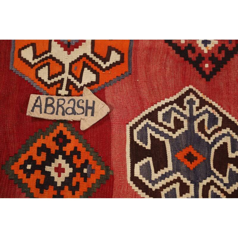 Kilim Qashqai Persian Vintage Area Rug Hand-Woven Bedroom Wool Carpet - 4'10"x 8'1"