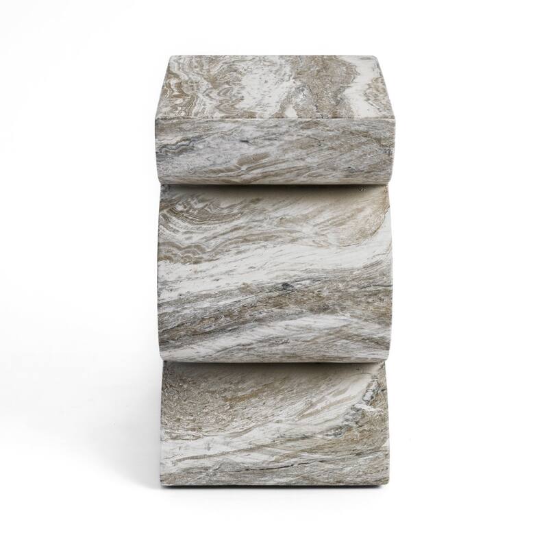 Studio London Side Table Faux Marble Effect Concrete Stool Indoor Outdoor Use