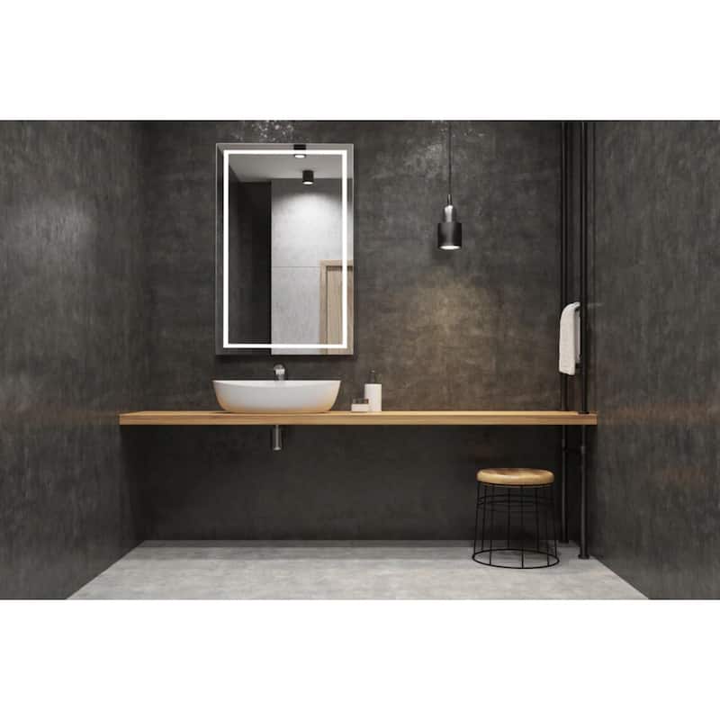 Modern Mirrors Aura Bathroom Mirror with LED Lights and Dimmer Switch