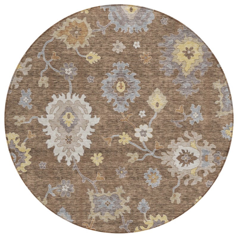 Machine Washable Indoor/ Outdoor Chantille Traditonal Kashan Rug