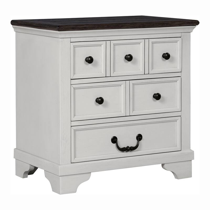 Furniture of America Eryndor Modern Farmhouse 3-Piece White Solid Wood Platform Bedroom Set