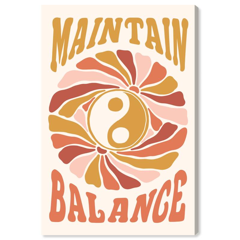 Wynwood Studio Canvas Spiritual and Religious Maintain Balance Brown and Ochre Modern & Contemporary Wall Art Canvas Print