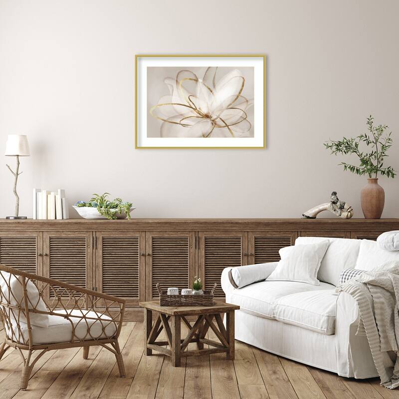 Transparent Beauty III (Floral) by Eva Watts Wood Framed Wall Art Print