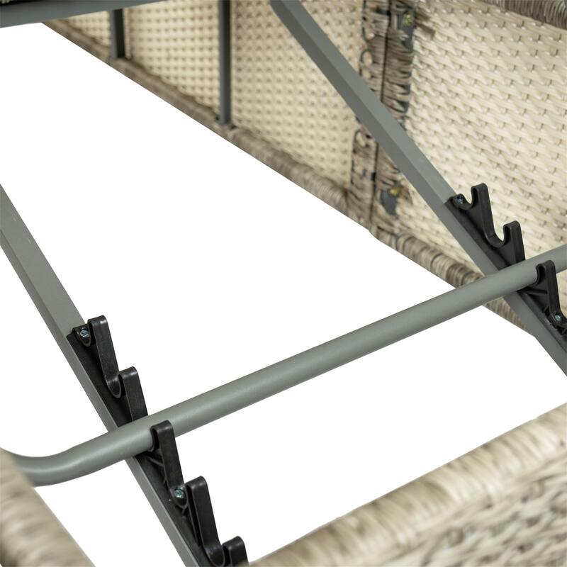Adjustable Gear Sunlounger with Cushion for Outdoor Tanning & Relax