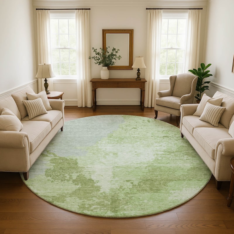 Premium Washable Super Soft Modern Abstract Mayfield Rug - Aloe - 8' x 8'