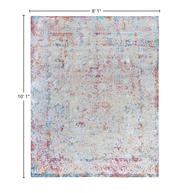 Ikat One-of-a-Kind Handmade Area Rug, Beige - 8' 1" x 10' 1"