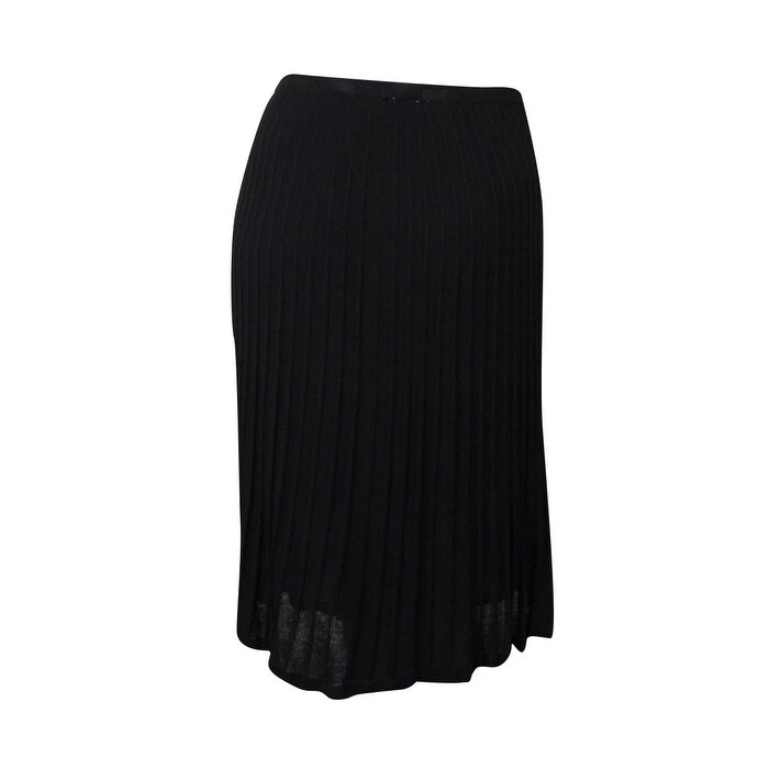 Shop Jones New York Women S Pleated Sweater Knit Skirt Black L
