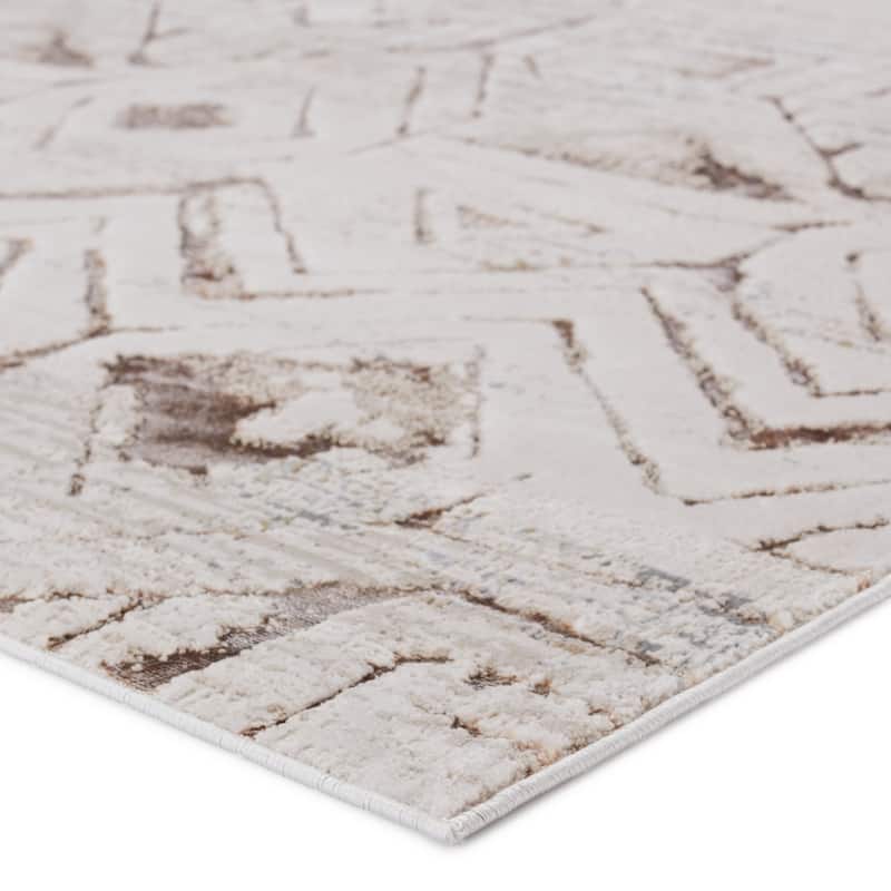 Nikki Chu Kalindi Tribal Cream/ Taupe Area Rug