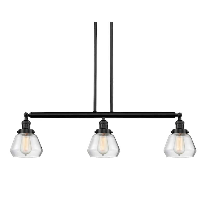 Innovations Lighting Fulton 3 Light 39" Wide Linear Chandelier - Oil Rubbed Bronze / Clear