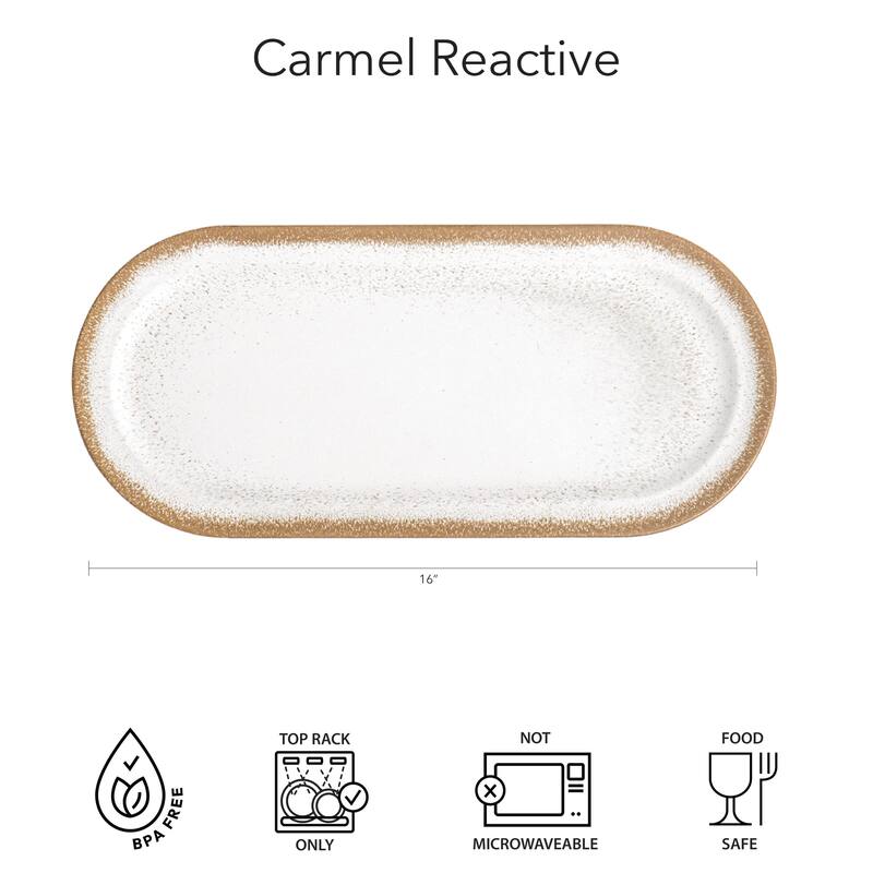 Abode Homewares Carmel Merge Reactive Serving Tay - Brown - 17.7" x 7.9"