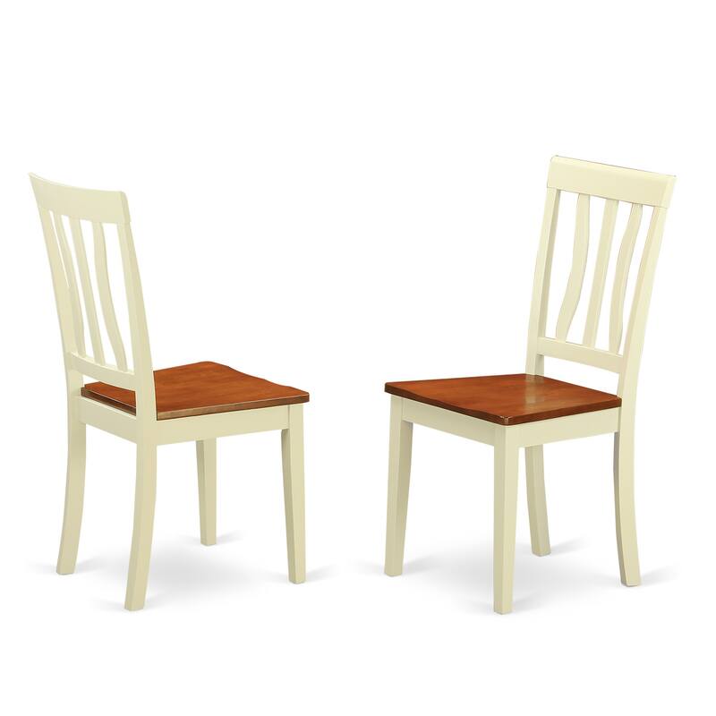 HomeStock 3-Piece Buttermilk and Cherry Finish Solid Wood Top Dining Table Set