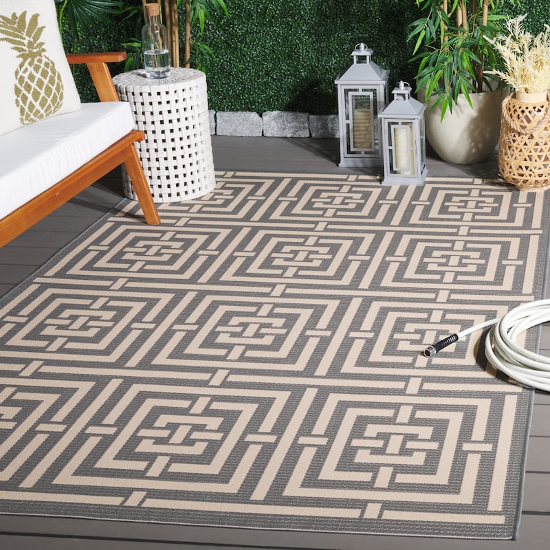 SAFAVIEH Courtyard Ginger Indoor/ Outdoor Waterproof Patio Backyard Rug