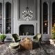 preview thumbnail 11 of 11, Antique Black 5-Light Candle Style Chandelier with Crystal