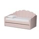 preview thumbnail 9 of 12, Timila Modern Velvet Upholstered Daybed with Trundle-Light Pink Full